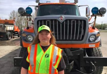 Female with Truck